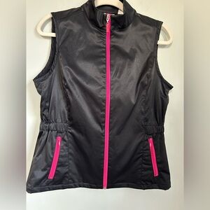 EP Pro Poppy Hills Black Golf Vest with Pink Accents, Size Small